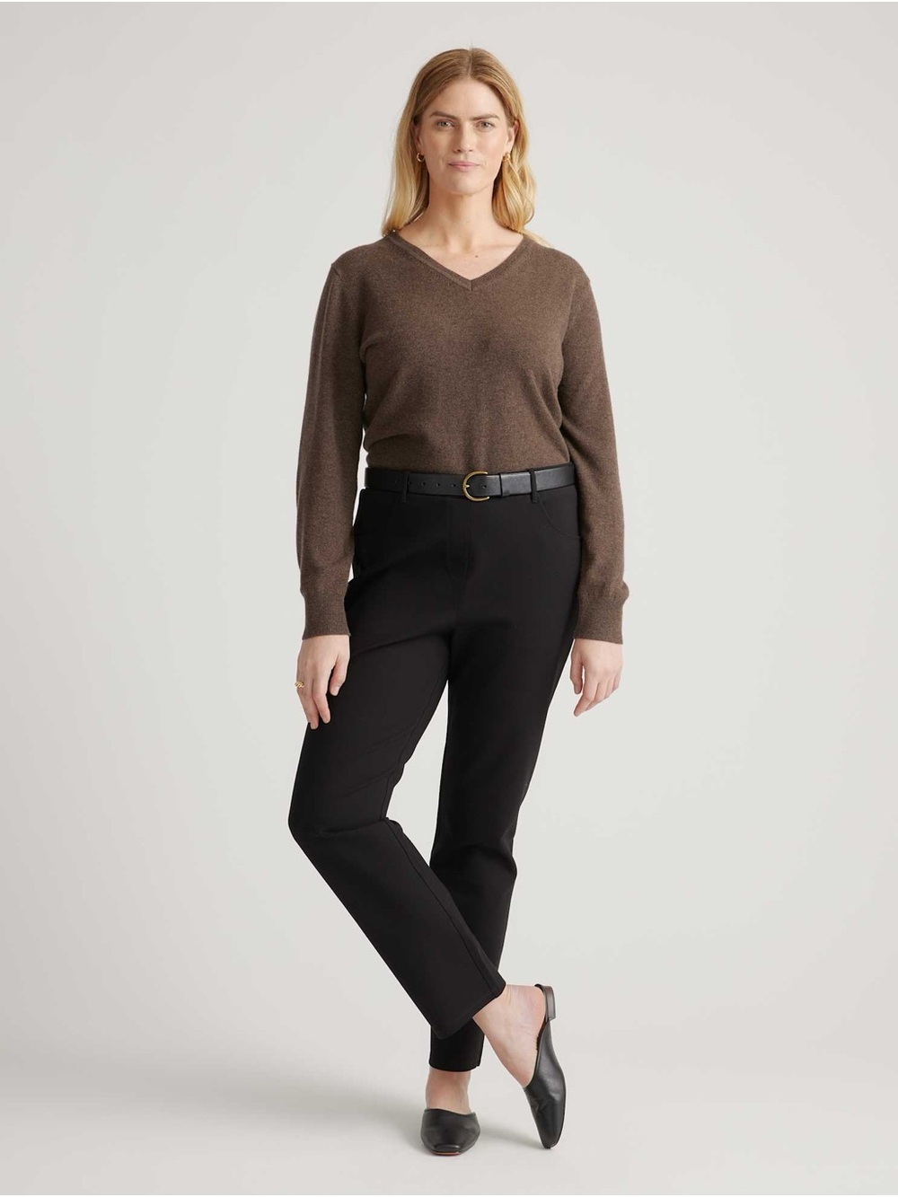 Quince Ultra-Stretch Ponte Straight Leg 4-Pocket Pant - Petite